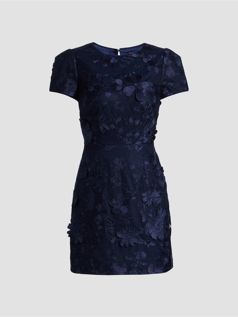 Milly Navy Floral Embroidered Mini Dress
